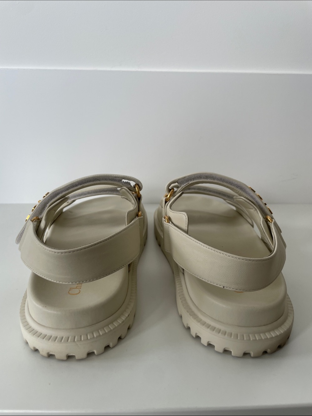 Dior Dioract Cream Leather Sandals size 38.5 - Picture 8 of 9